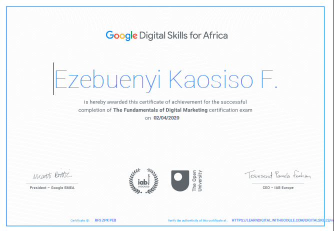 Google Digital Marketing Certification